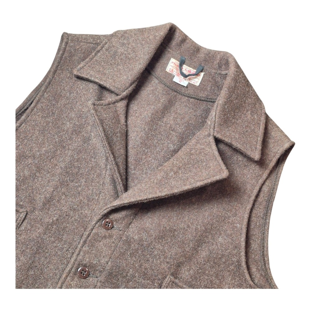 Filson Men's XL Mackinaw Wool Western Vest Style 24 Brown Made in USA